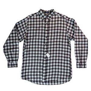 New without Tags Mens SAVILE ROW Soft Flannel Plaid Shirt 100% Cotton Sz LARGE